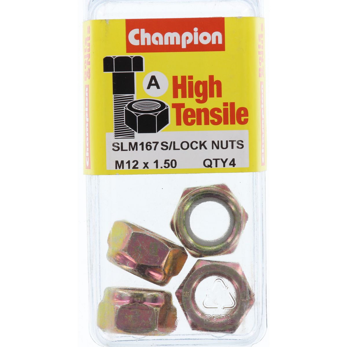 Champion Hex Nut Self Locking Nylon Insert M12 x 1.5mm - SLM167
