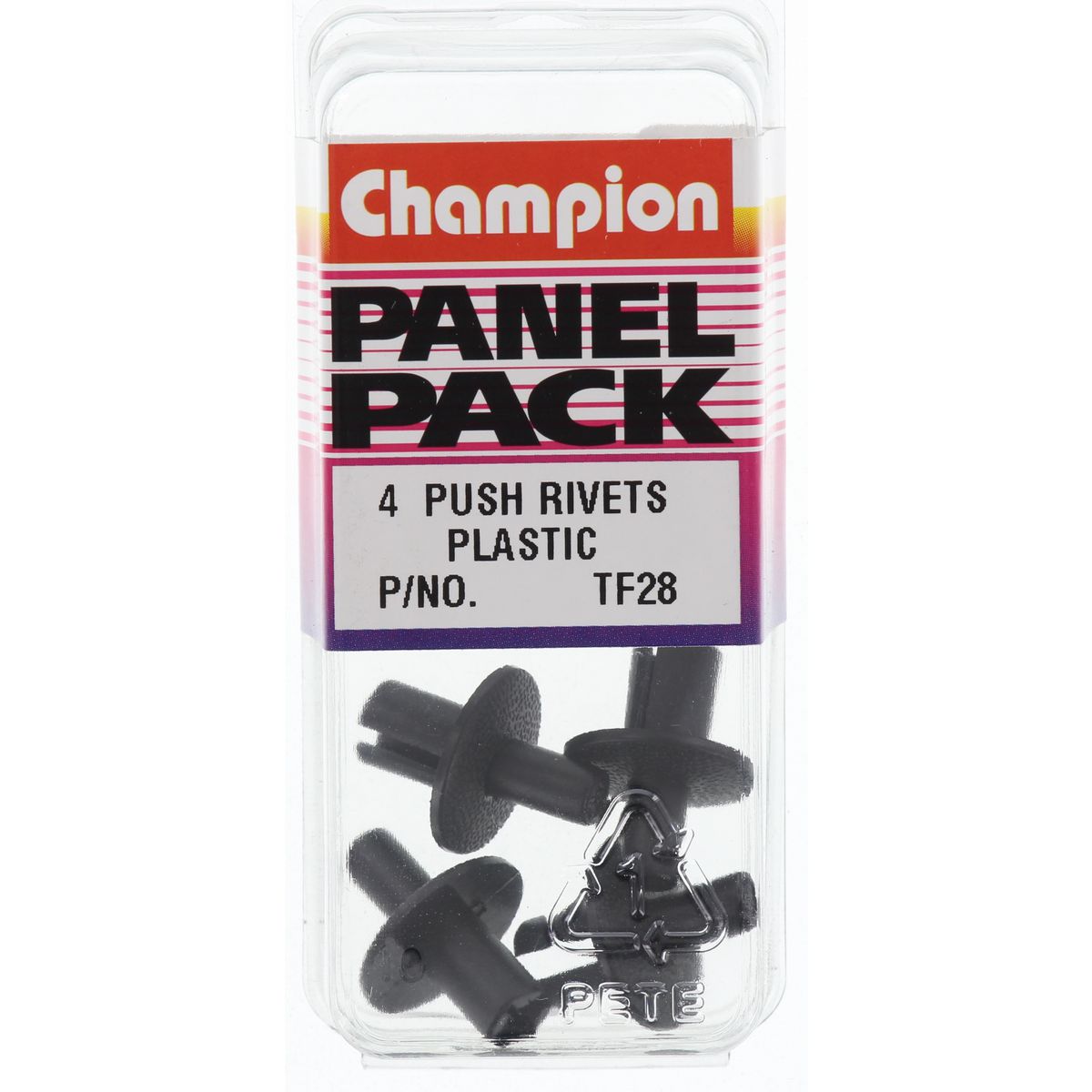 Champion Push Rivet Black Len: 12mm Hole: 7mm Head: 16mm - TF28