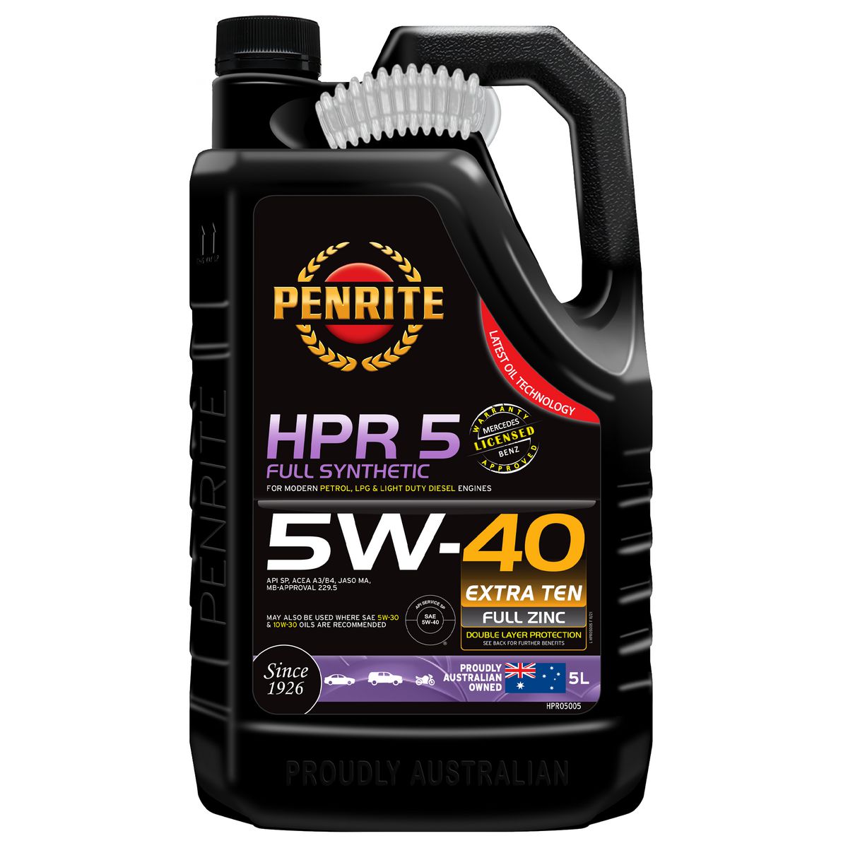 Penrite HPR 5 SAE 5W-40 Engine Oil 5L - HPR05005