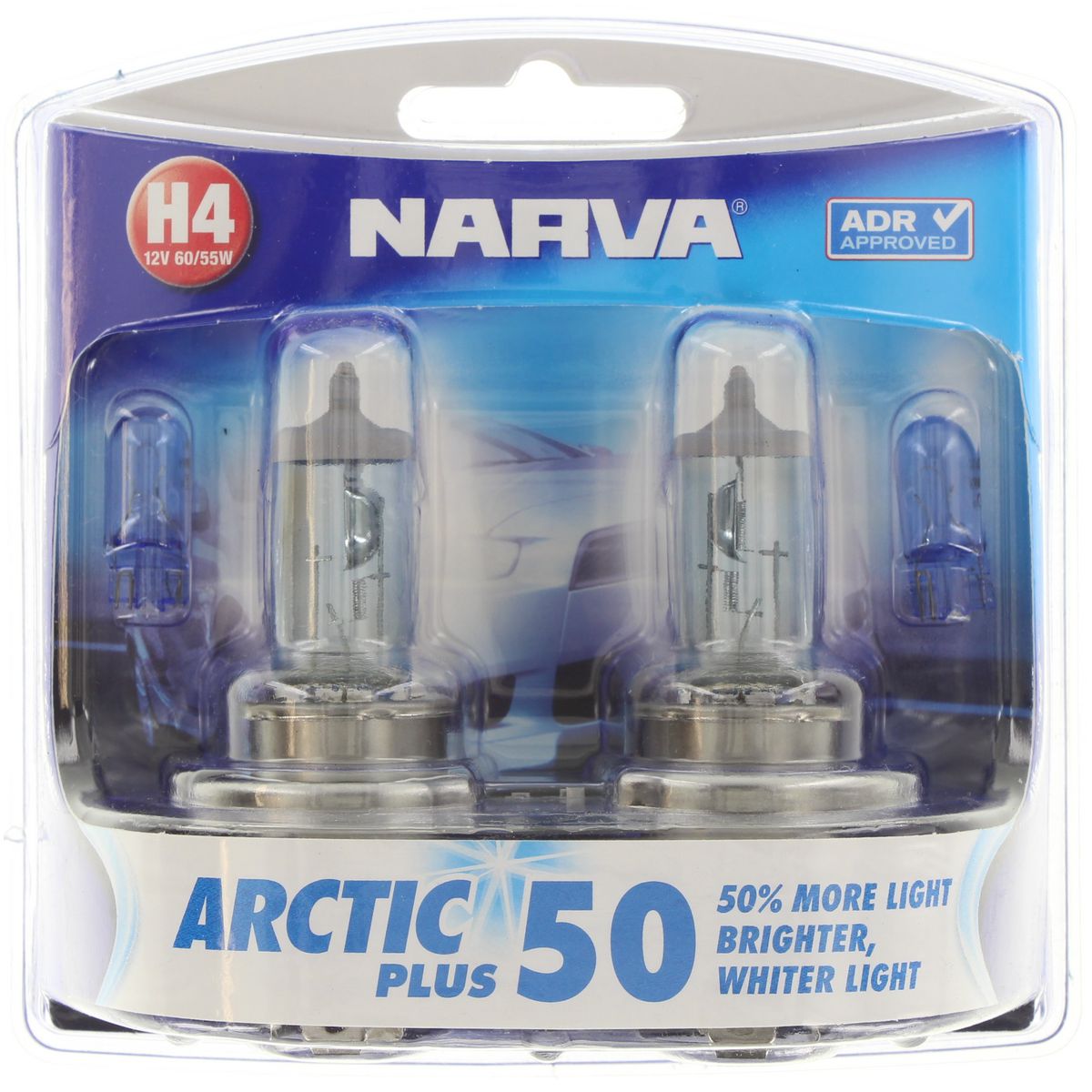 Narva H4 P43t 38 Arctic Blue Globe 12V 60/55W - 48677BL2