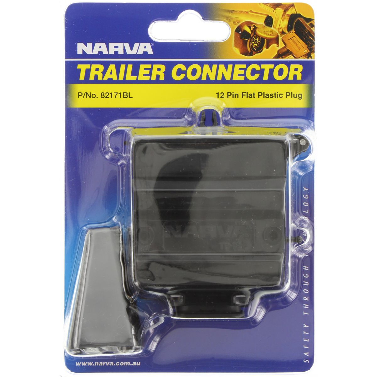 Narva Trailer Plug 12 Pin Flat, Plastic - 82171BL