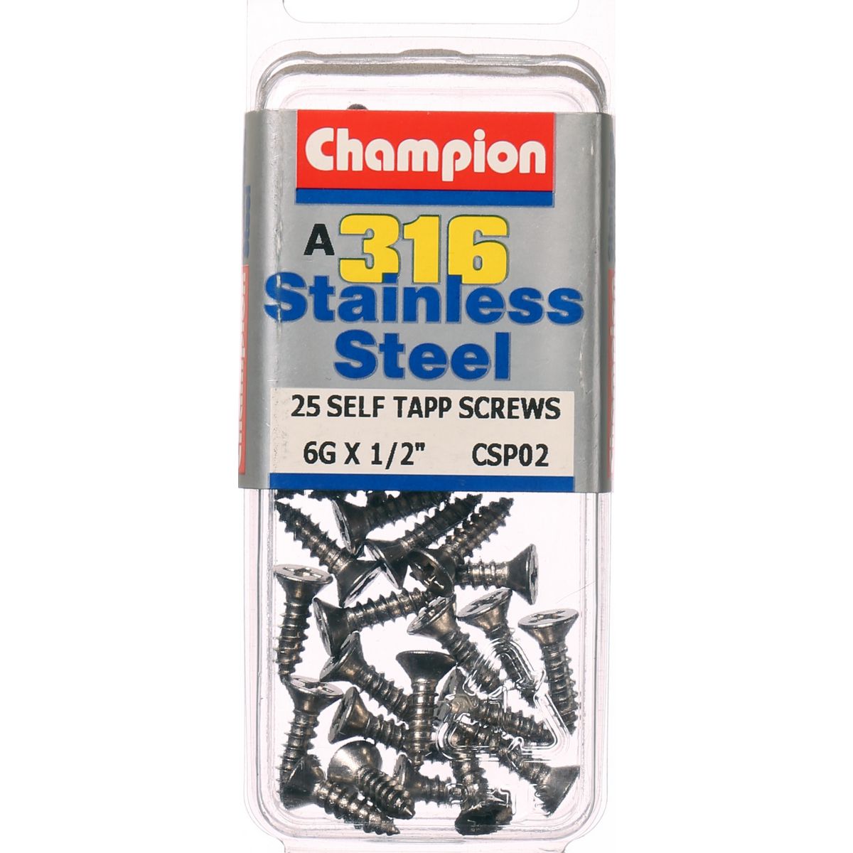 Champion Self Tapper Screw CSK Phillips Stainless Steel 3.5x13mm 316/A4 - CSP02
