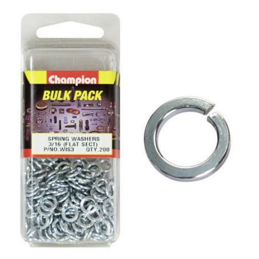 Champion Washer Spring Flat Section 3/16in Zinc Plated - WIS3