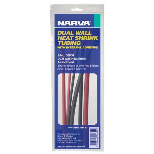 Narva Heat Shrink Assortment Dual Wall 3-6mm 3-1 Shrink Ratio - 56650