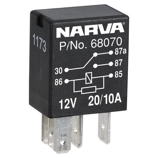 Narva Relay 12V 20/10A Micro 5 Pin Change Over - 68070