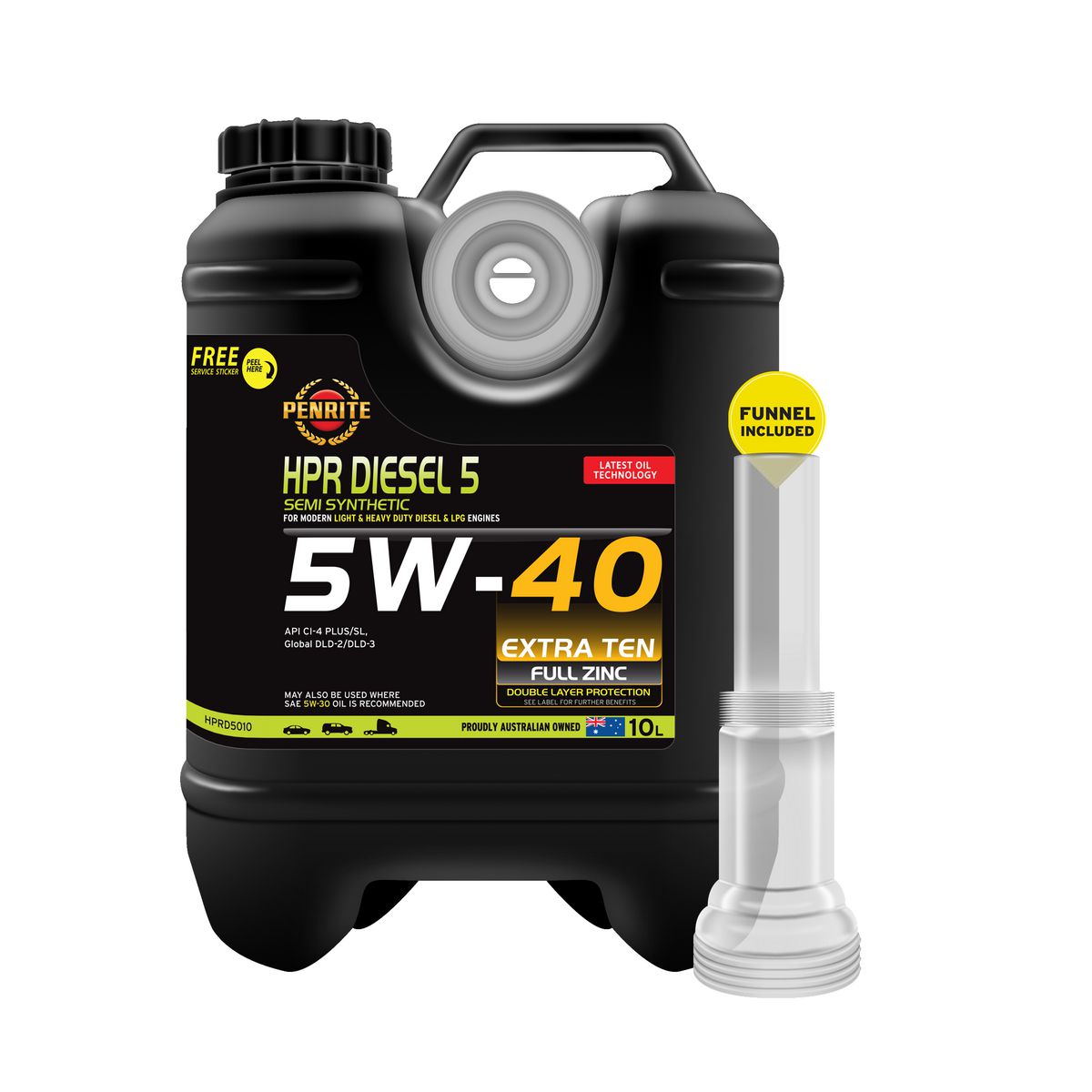 Penrite HPR Diesel 5 SAE 5W-40 Engine Oil 10L - HPRD5010
