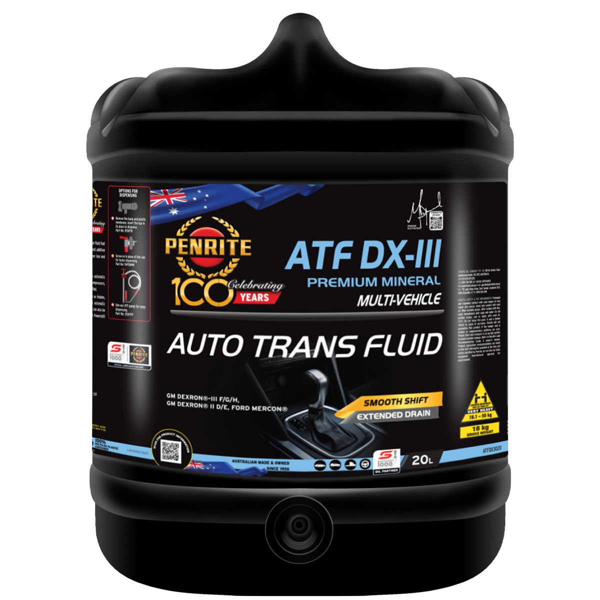 Penrite ATF DXIII Multi Vehicle Automatic Transmission Fluid 20L - ATFDX3020