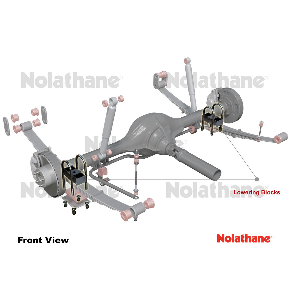 Nolathane Rear Lowering Block Kit 1.0in - 47952