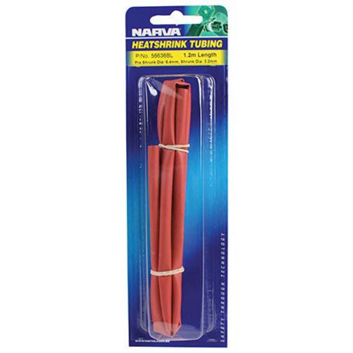 Narva Heat Shrink Standard Red ID: 6.4mm Length: 1.2m - 56636BL