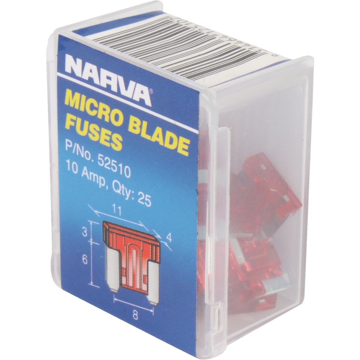 Narva Micro Blade Fuse 10A 25 Pack - 52510