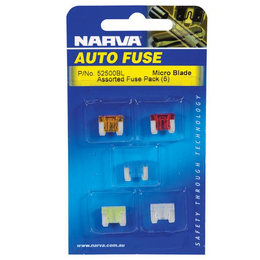 Narva Micro Blade Fuse Assortment 5 Pack - 52500BL