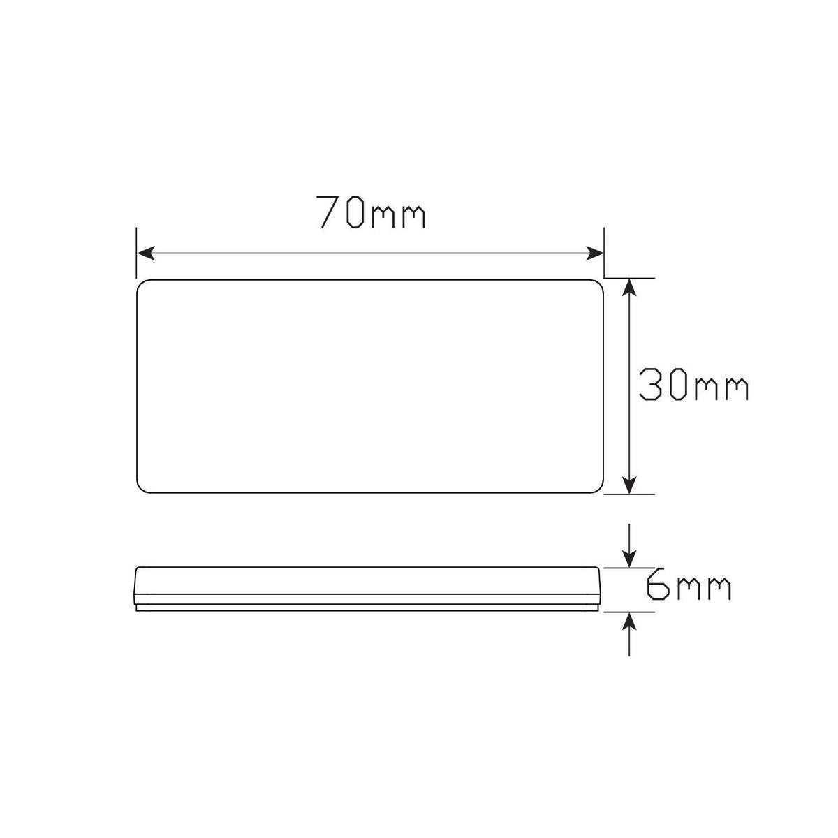 LED Autolamps Reflector Amber 70mm*30mm - 7030A