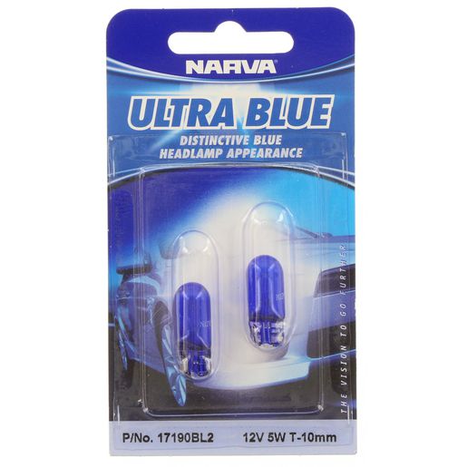 Narva Wedge W2.1x9.5d Premium Ultra Blue Globe 12V 5W - 17190BL2