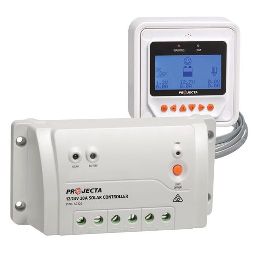 PROJECTA 20A 12/24V Solar Charge Controller 3 Stage Auto W/ Remote - SC320D