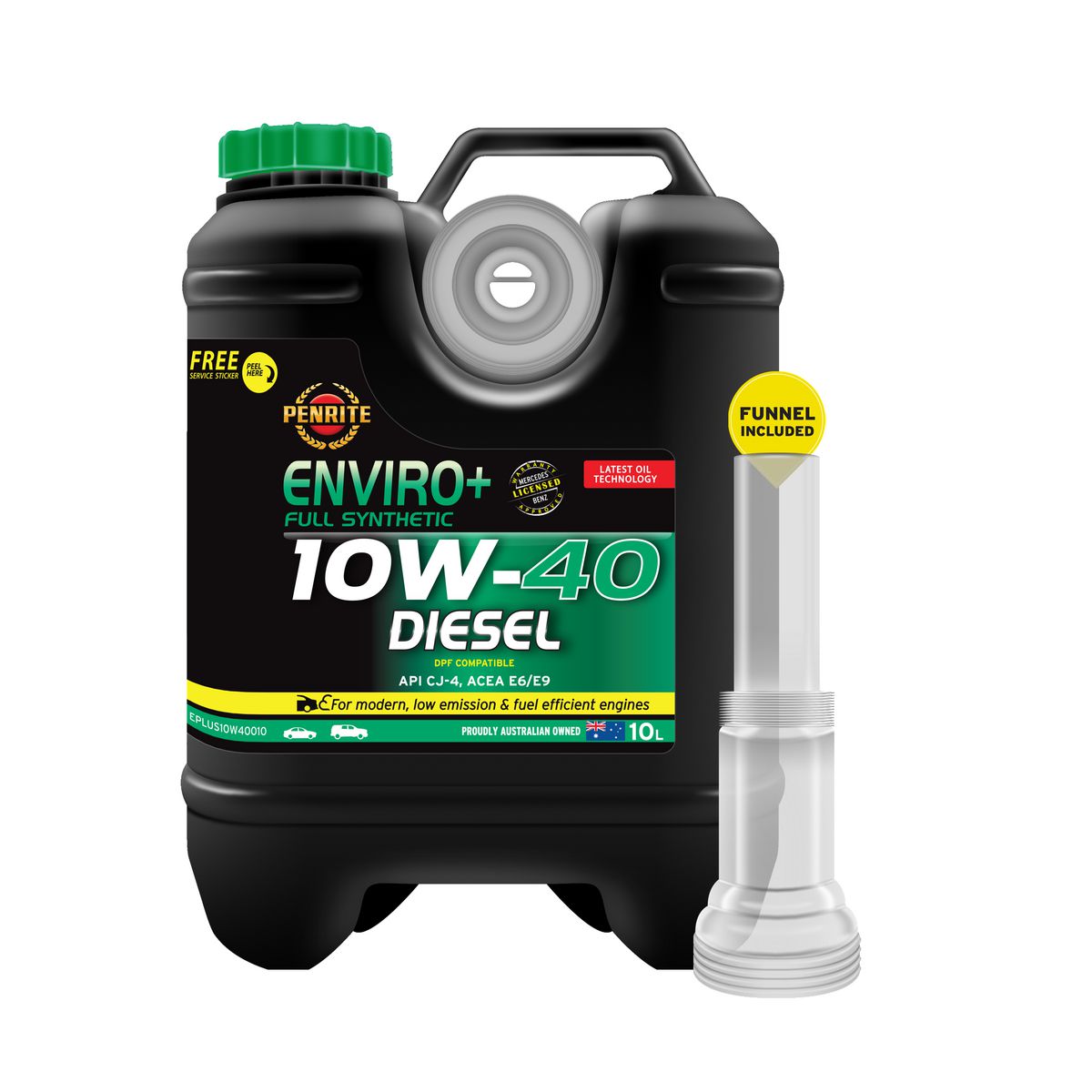 Penrite Enviro+ 10W-40 Diesel Cj-4-Sm Engine Oil 10L - EPLUS10W40010