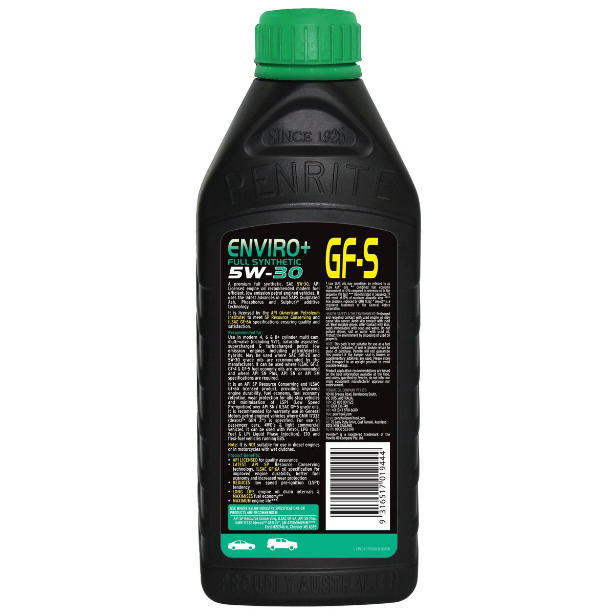 Penrite Enviro+ GF-5 5W-30 Engine Oil 1L - EPLUSGF5001