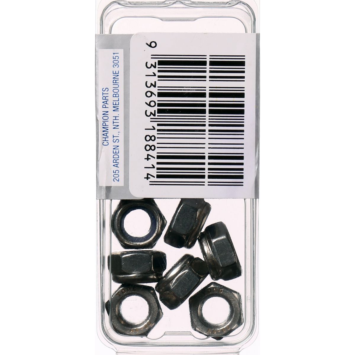 Champion Hex Nut Self Locking Nylon Insert Stainless Steel M8x1.25mm 316/A4 - SLN8