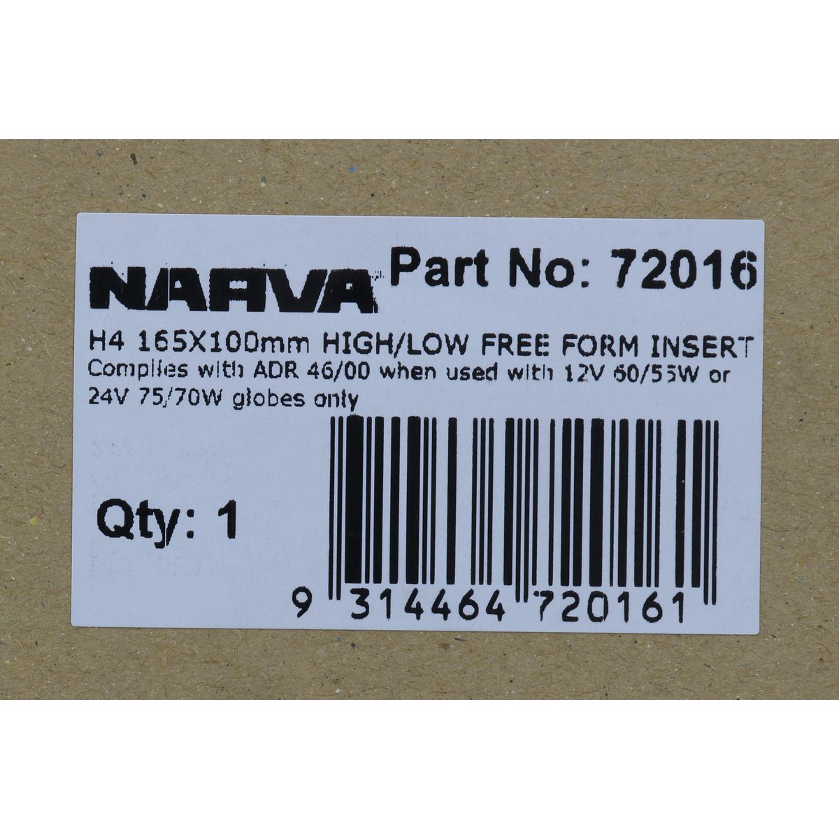 Narva Semi Sealed 165 x 100mm H4 - 72016