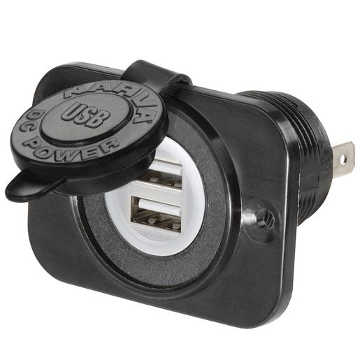 Narva Heavy Duty Dual USB Socket - 81134BL