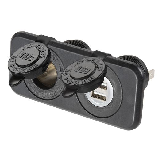 Narva Heavy Duty Twin Accessory Dual Usb Sockets - 81144BL