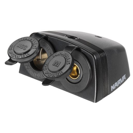 Narva Heay Duty Twin Surface Mount Accessory Merit Sockets - 81164BL