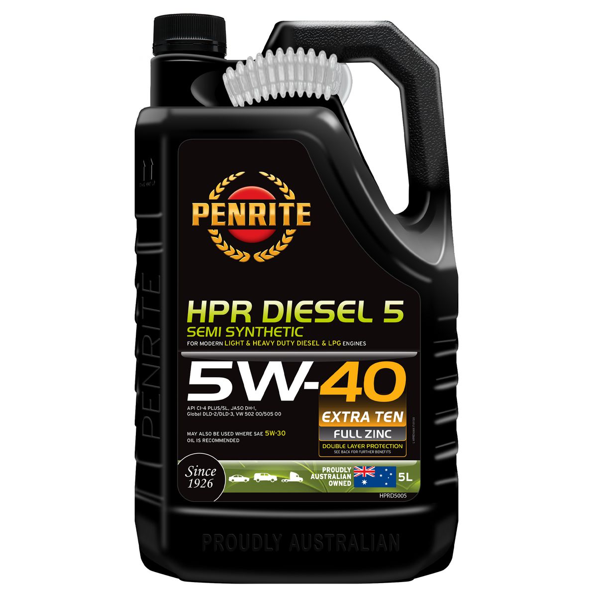 Penrite HPR Diesel 5 SAE 5W-40 Engine Oil 5L - HPRD5005