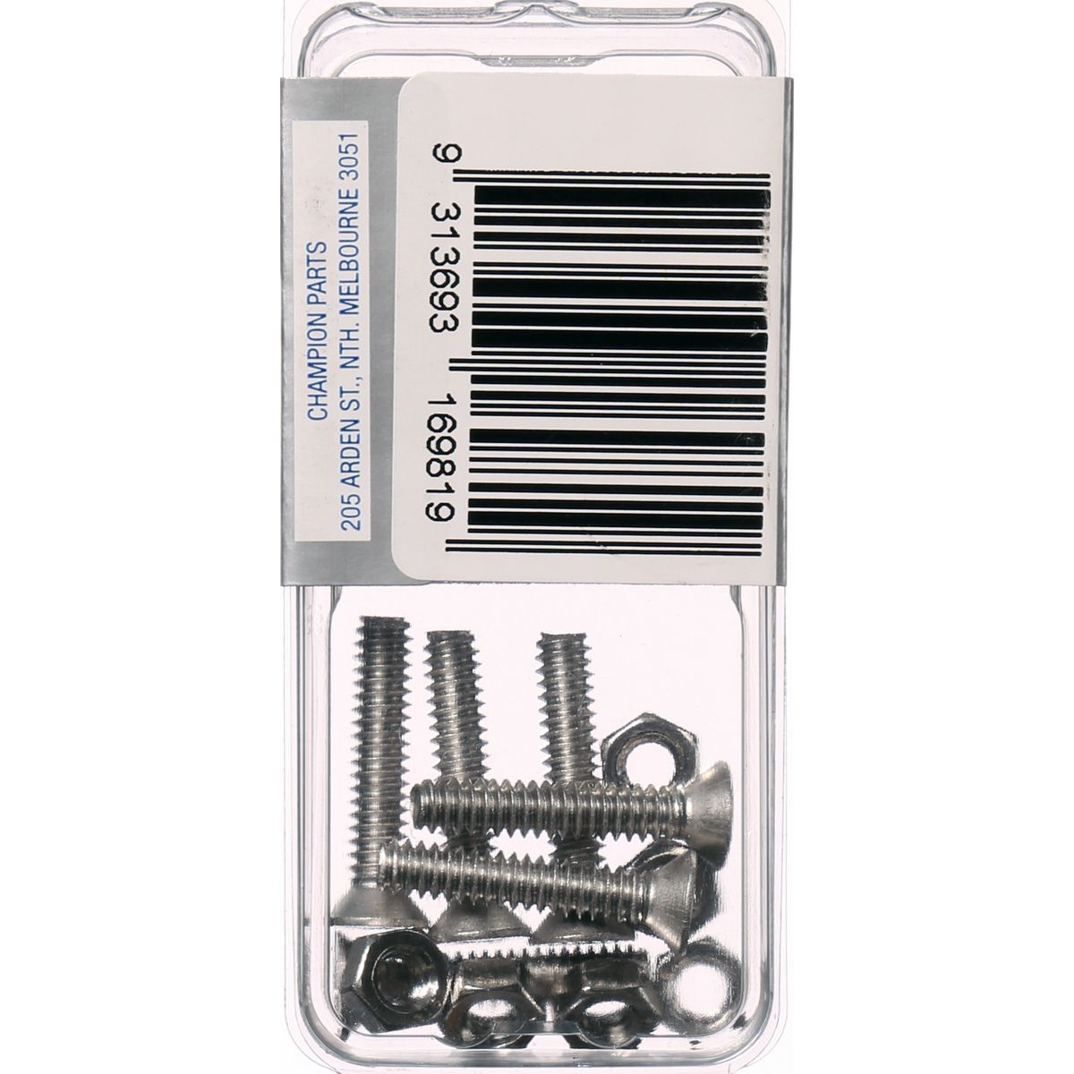 Champion Machine Screw & Nut CSK Phillips Stainless Steel 3/16inx1in 316/A4 - CSP78
