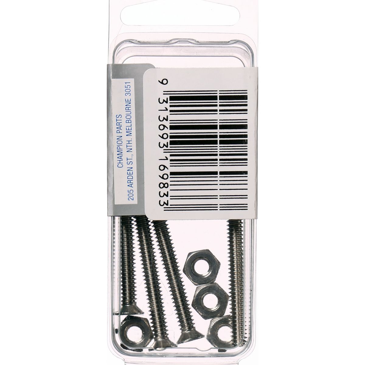 Champion Machine Screw & Nut CSK Phillips Stainless Steel 3/16inx1 1/2in 316/A4 - CSP80