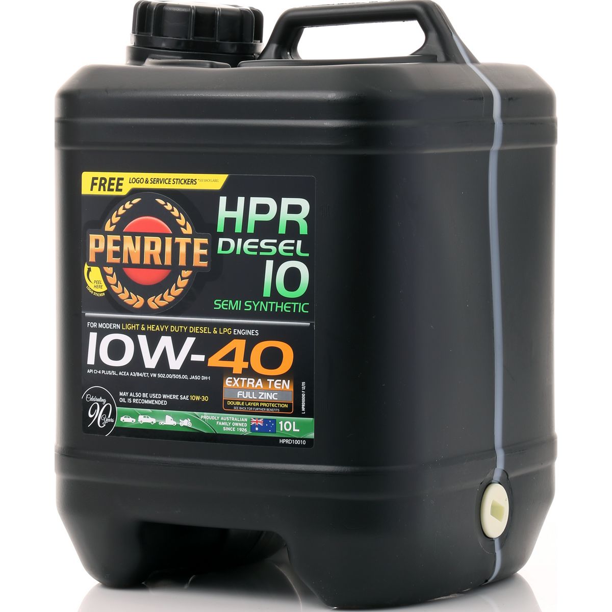 Penrite HPR Diesel 10 SAE 10W-40 Engine Oil 10L - HPRD10010