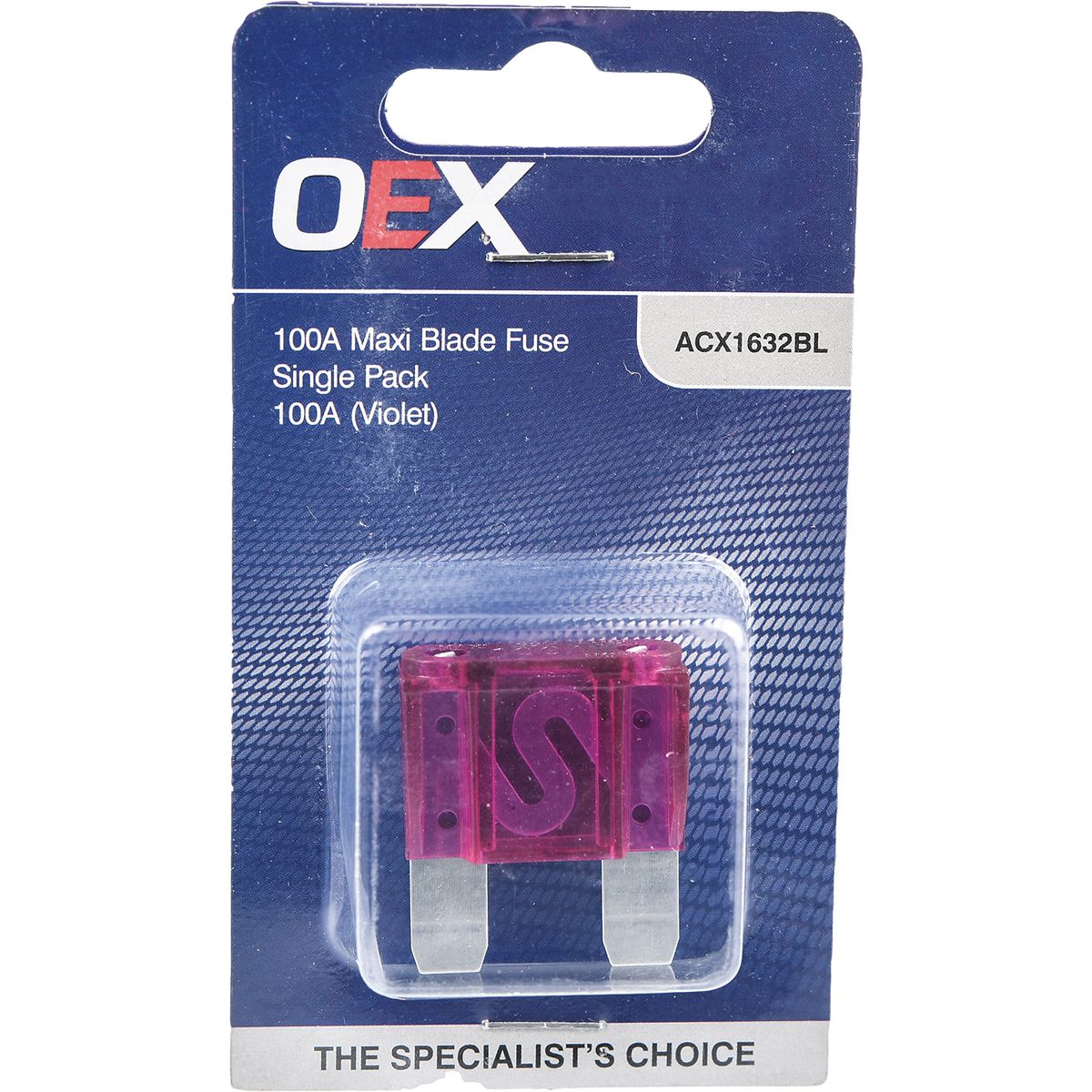 OEX Maxi Blade Fuse, 100A Violet - Single Pack - ACX1632BL