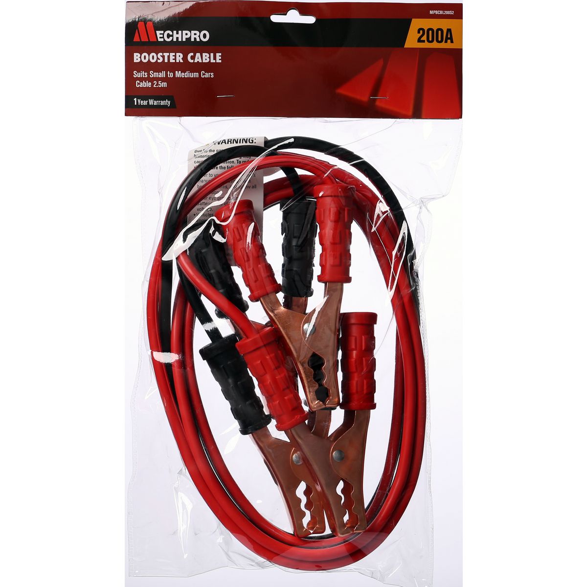 Mechpro Blue Jumper Lead Cable 2.5M 200A suits Small - Medium Cars - MPBCBL200S2