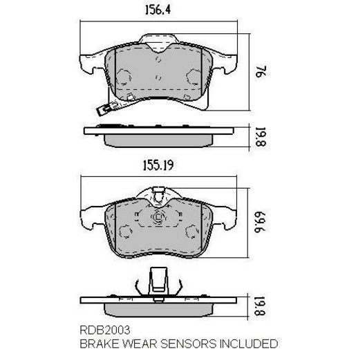 RDA GP Max Brake Pad Set Front - RDB2003
