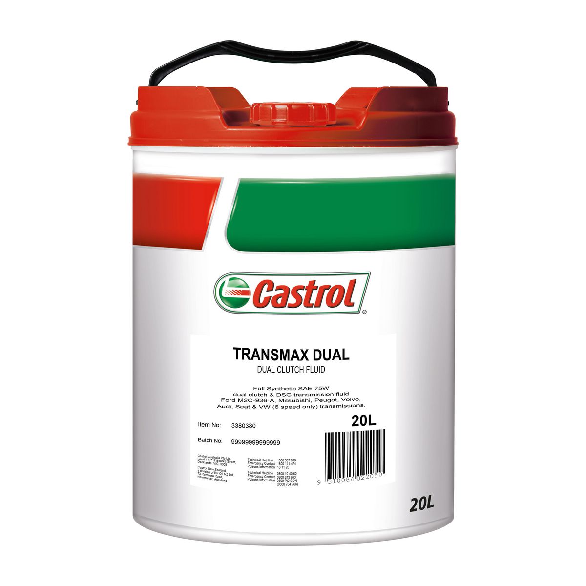 Castrol Transmax Transmission Fluid Dual 20L - 3380380