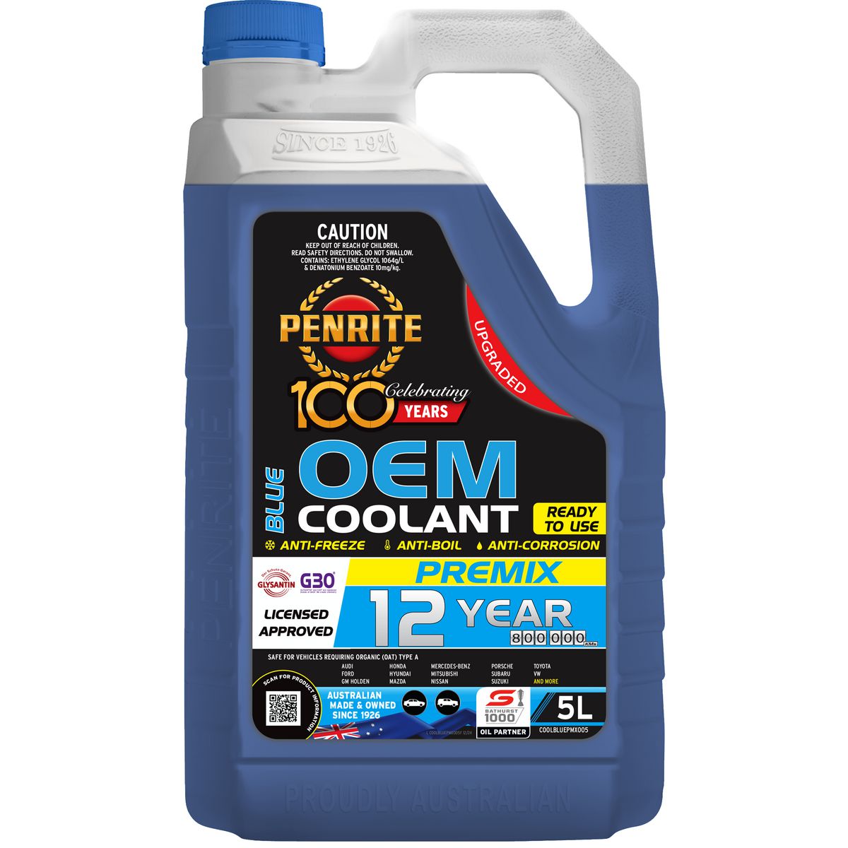 Penrite 7 Year 450,000km Blue Coolant Premix 5L - COOLBLUEPMX005