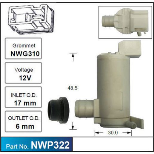 Nice Windscreen Washer Pump - NWP322