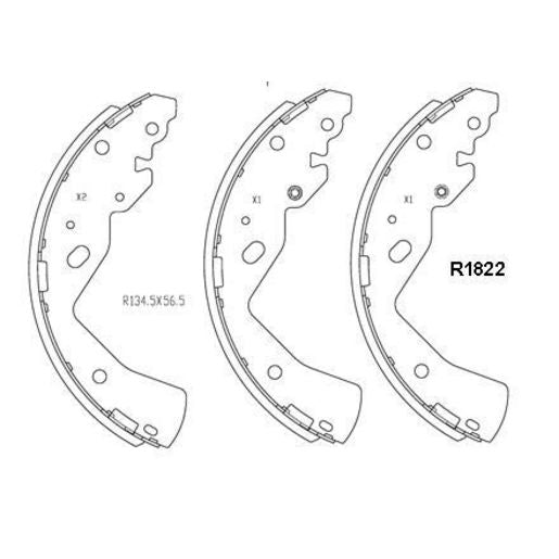 RDA Brake Shoe Set Rear - R1822