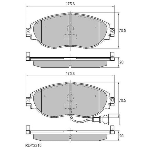 RDA Brakes Extreme Brake Pad Set Front - RDX2216SM