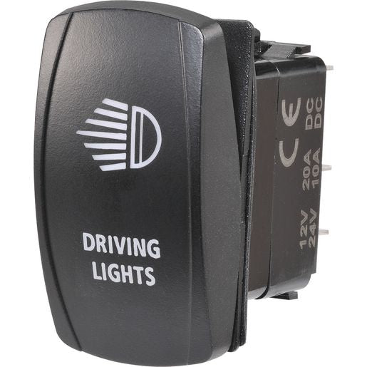 Narva Sealed Rocker Switch Off/On SPDT 12V/24V Blue LED Illuminated Driving Lights Symbol - 63220BL
