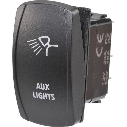 Narva Sealed Rocker Switch Off/On SPDT 12V/24V Blue LED Illuminated Aux Lights Symbol - 63232BL