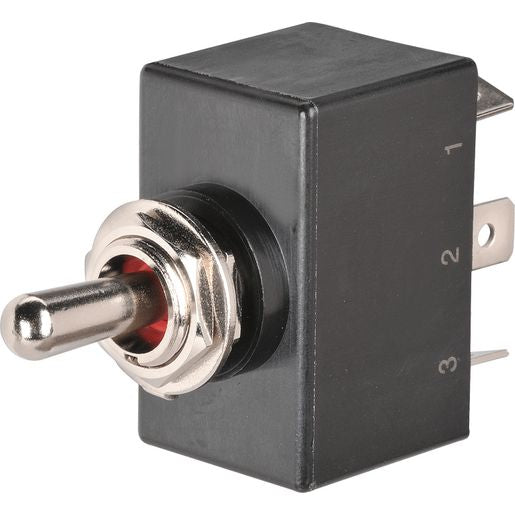 Narva Waterproof Heavy Duty Toggle Switch Momentary On/Off/Momentary On DPDT - 60295BL