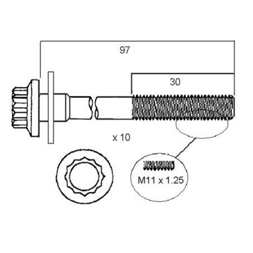 Permaseal Cylinder Head Bolt Set - HBS072