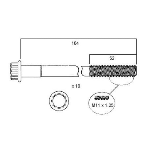 Permaseal Cylinder Head Bolt Set - HBS010