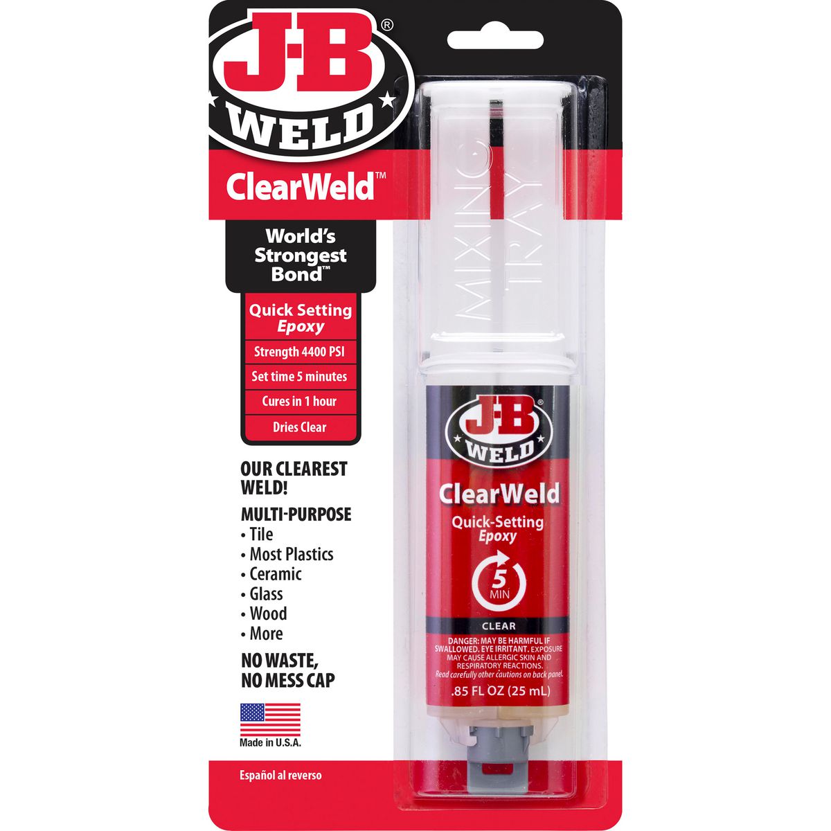 JB Weld Clearweld Epoxy Adhesive Syringe Mixer 25ml - 50112