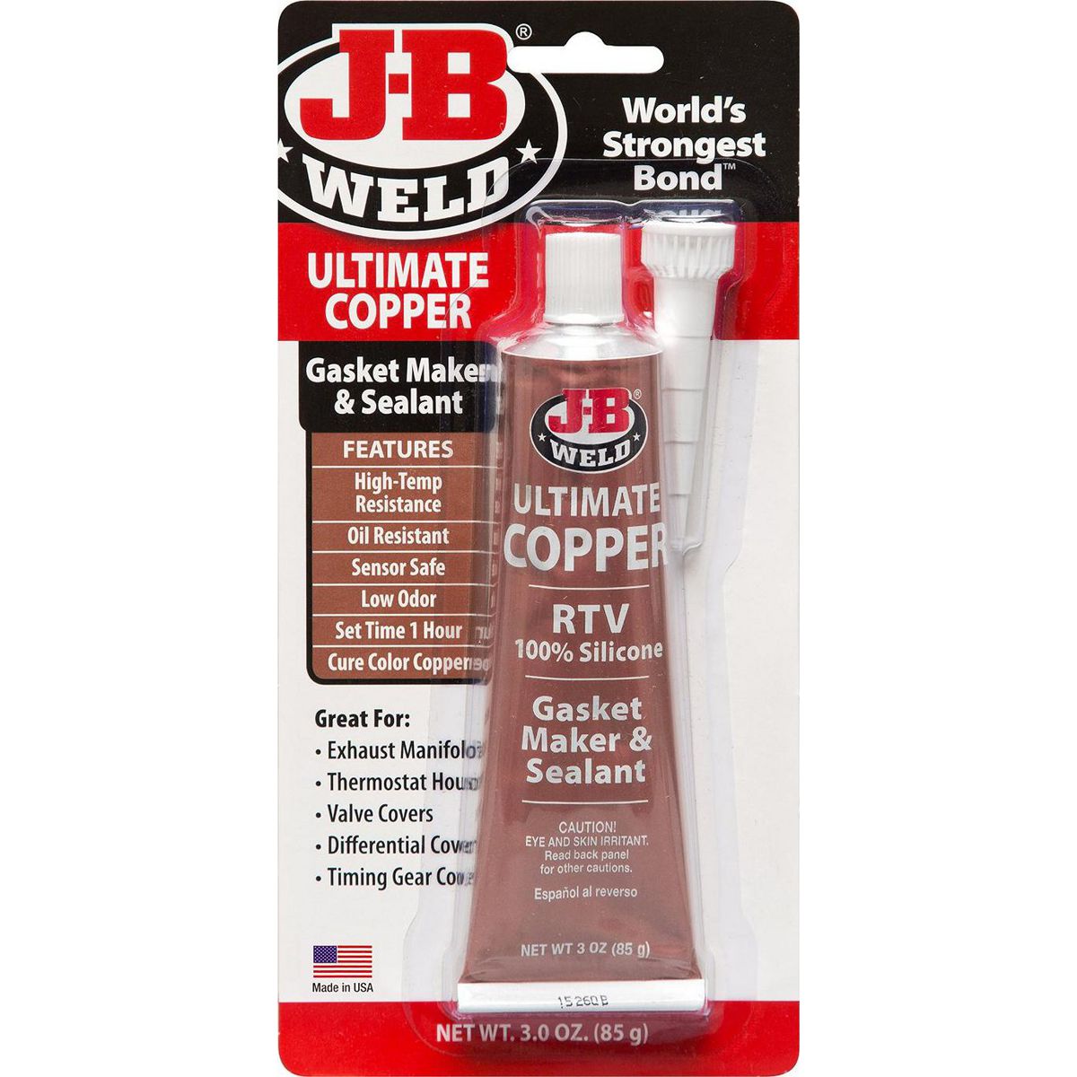 JB Weld Ultimate Copper High Temperature Silicone Gasket Maker 85Gm - 32325