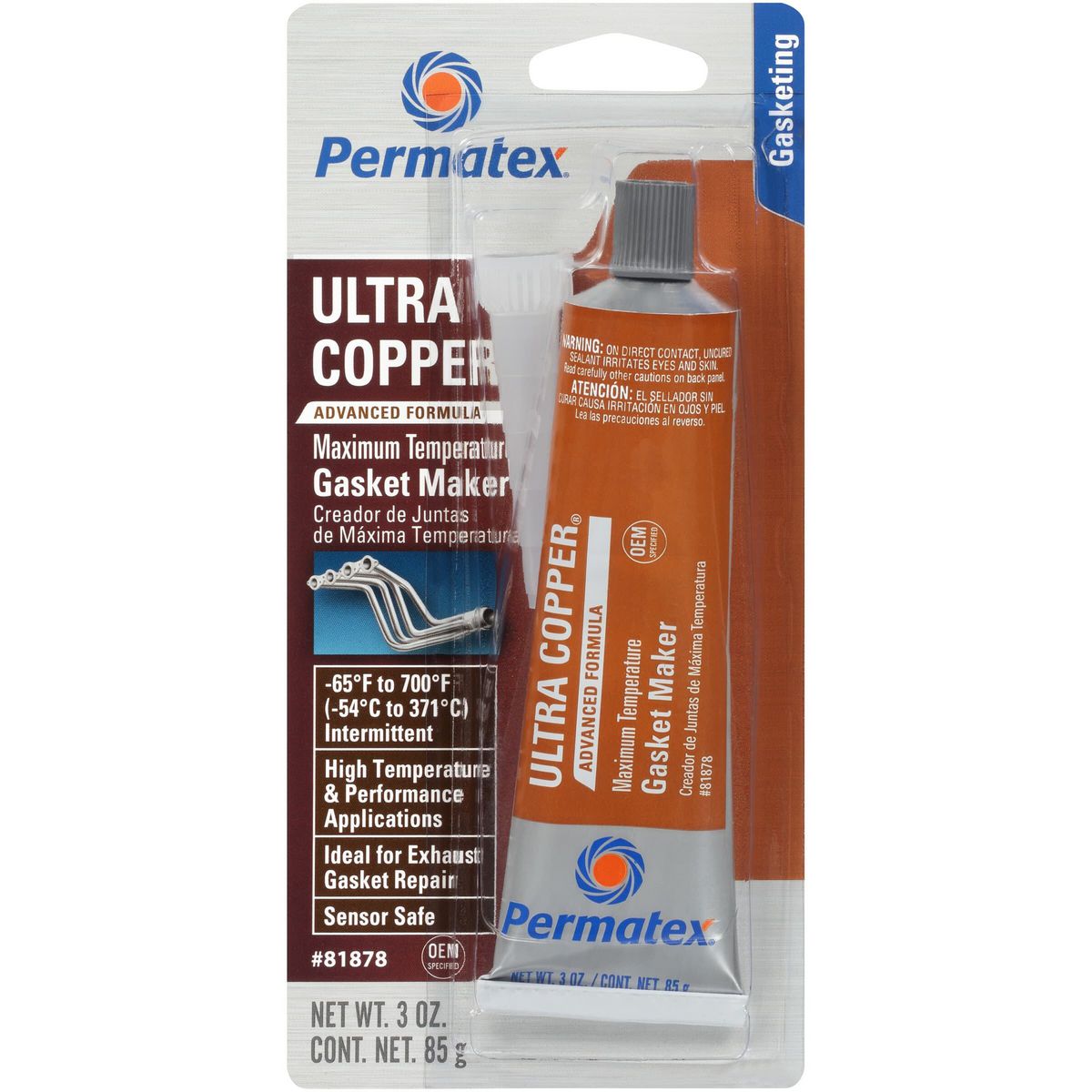 Permatex Ultra Copper Sensor Safe Rtv 85g - PX81878