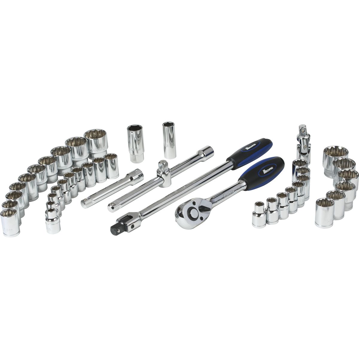 Mechpro Blue Socket Set Metric/SAE 1/2In Drive 42pc - MPSK103KCRV