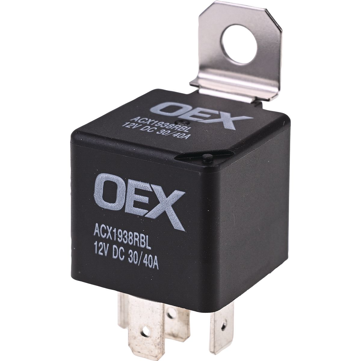 OEX Mini Relay 12V 5 Pin Change Over 30/40A (30 & 86 terminals are reversed) Resistor Protected, Sealed - ACX1938RBL