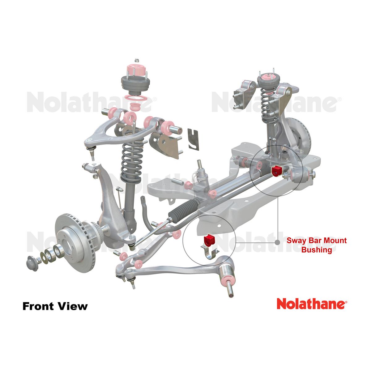 Nolathane Front Sway Bar Mount Bushing Kit 23mm - 42655