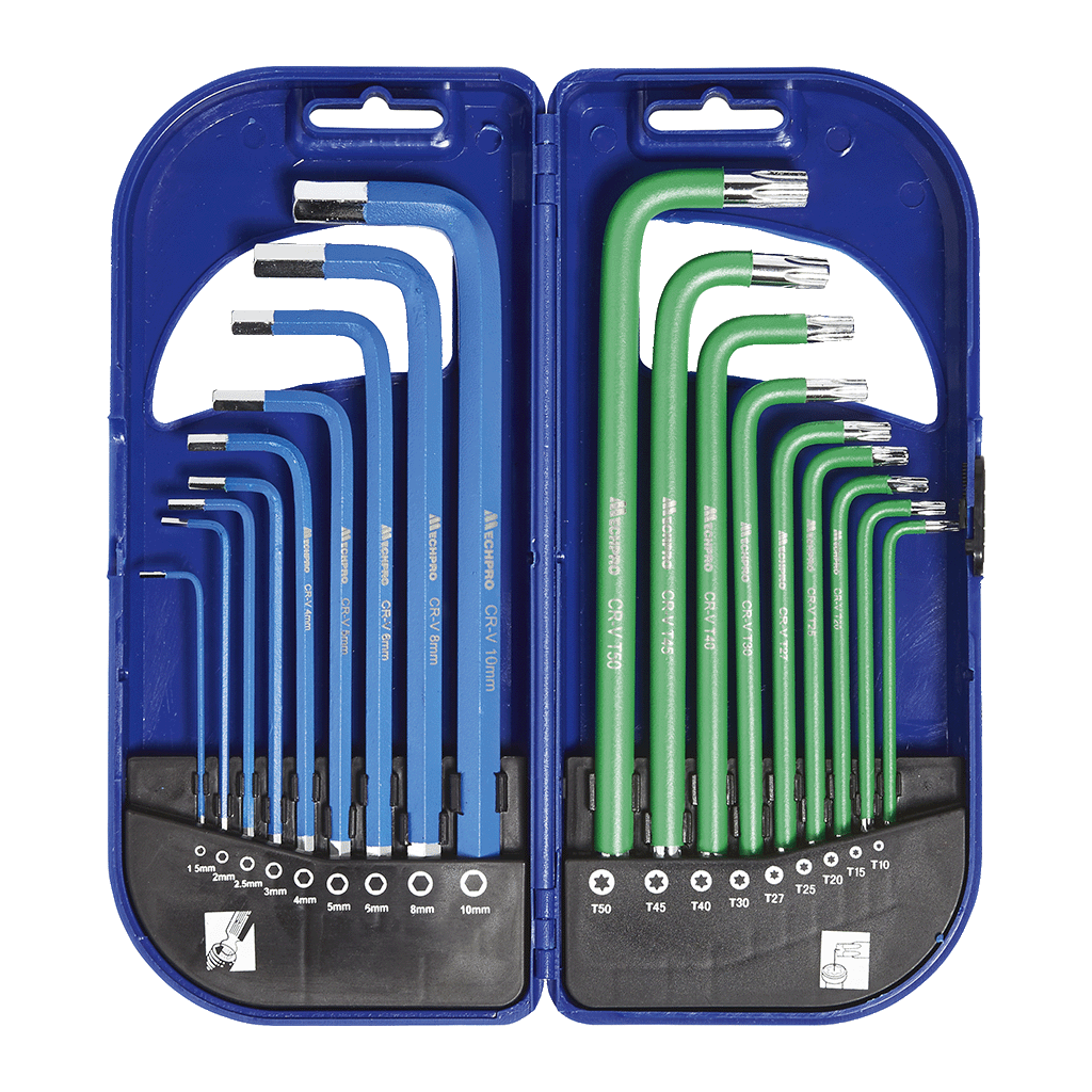Mechpro Blue Torx Key Long Arm Set 18pc - MPBHK110K