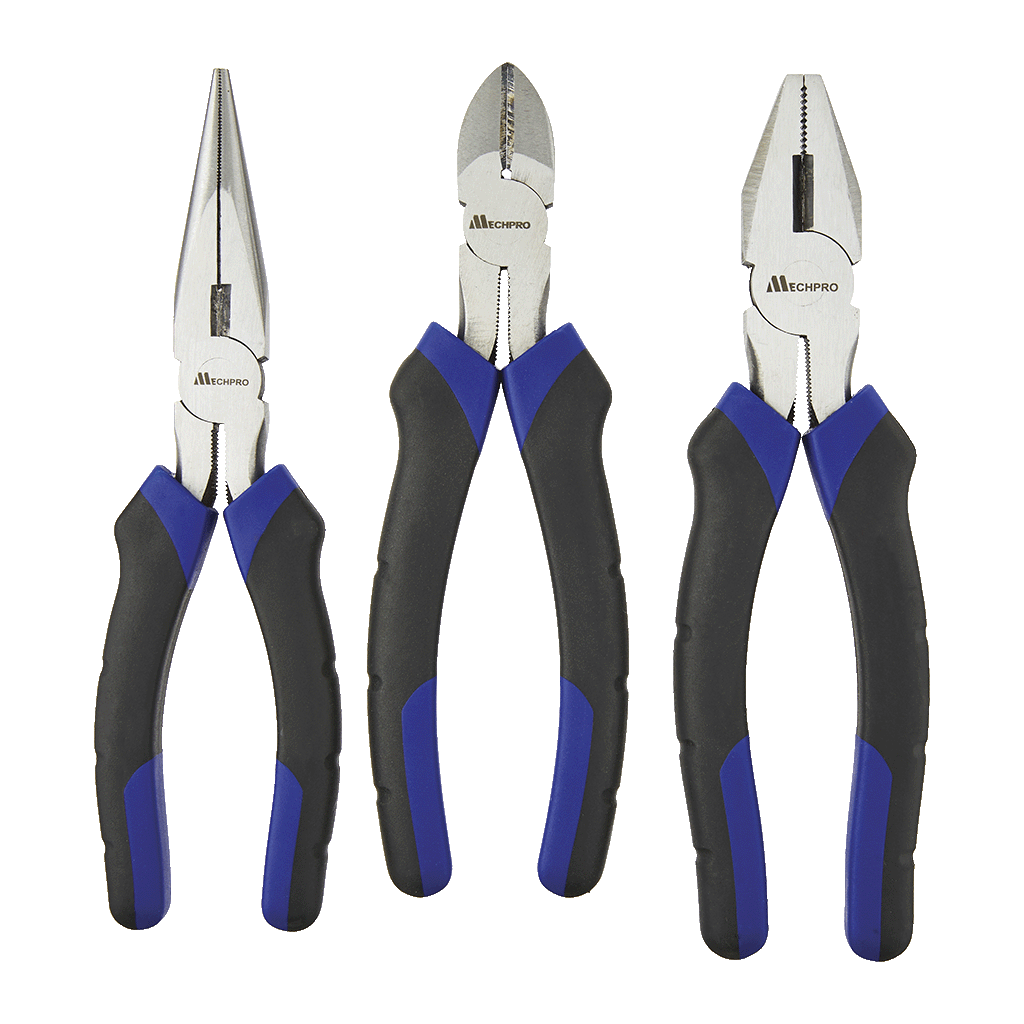 Mechpro Blue Pliers Set 200mm 3pc - MPBP106K